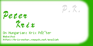 peter krix business card